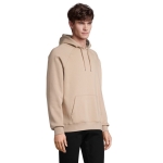 Unisex-Sweatshirt aus Öko-Materialien mit Kapuze, 280 g/m2, Stellar farbe beige Detailbild 2