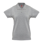 Damen-Poloshirt aus Baumwolle in vielen Farben, 240 g/m2, THC Monaco farbe grau mamoriert zweite Ansicht