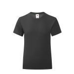 T-Shirt für Mädchen aus 100 % Baumwolle, 150 g/m2, Fruit of the Loom farbe schwarz