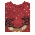 Lustiger Pullover mit Weihnachtsmotiven farbe rot dritte Ansicht