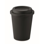 Doppelwandiger Coffee To Go Becher mit Logo bedrucken, 300 ml farbe schwarz