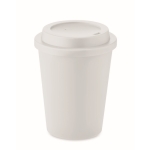 Doppelwandiger Coffee To Go Becher mit Logo bedrucken, 300 ml farbe weiß