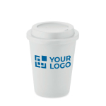 Doppelwandiger Coffee To Go Becher mit Logo bedrucken, 300 ml Ansicht mit Druckbereich