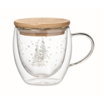 Tasse im Weihnachtsstil mit Bambusdeckel, 220 ml farbe transparent