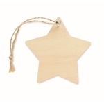 Weihnachtsdeko aus Holz in Form eines Sterns, Star farbe holzton