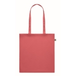 Recycelte Baumwolltasche in vielen Farbe mit Logo, 140 g/m2 farbe rot