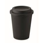 Doppelwandiger Becher To Go aus Kunststoff mit Logo, 300 ml farbe schwarz