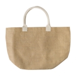 Bedruckbare Jutetasche mit Baumwollgriffen im natürlichen Look farbe beige 41603.75