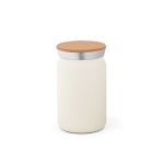 Doppelwandiger Isolierbecher mit Korkdeckel als Merchandising, 350 ml farbe beige