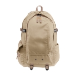 Wanderrucksack aus Ribstop mit zwei Hauptfächern als Merchandising farbe khaki erste Ansicht