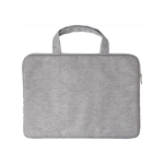 Einfache Laptoptasche aus RPET und Polyester mit Logo bedrucken, 13” farbe grau erste Ansicht