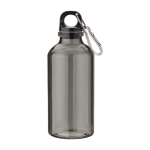 Recycelbare transparente Flasche mit Karabinerhaken, 400 ml farbe schwarz erste Ansicht