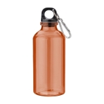 Recycelbare transparente Flasche mit Karabinerhaken, 400 ml farbe orange erste Ansicht