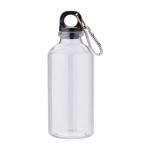 Recycelbare transparente Flasche mit Karabinerhaken, 400 ml farbe transparent erste Ansicht