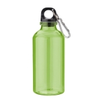 Recycelbare transparente Flasche mit Karabinerhaken, 400 ml farbe hellgrün erste Ansicht