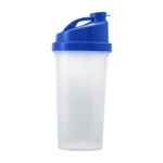 Proteinshaker aus Kunststoff, mit Sieb und farbigem Deckel bedrucken farbe blau erste Ansicht