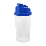 Proteinshaker aus Kunststoff, mit Sieb und farbigem Deckel bedrucken farbe blau 41603.75