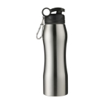 Stahlflasche mit Karabiner und Ausgießer für Wanderer, 700 ml farbe silber 41603.75