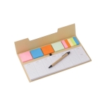 Haftnotizenset mit farbigen Post-It und Wochenplaner für Organisation farbe braun erste Ansicht