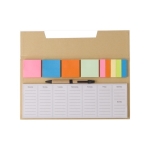 Haftnotizenset mit farbigen Post-It und Wochenplaner für Organisation farbe braun dritte Ansicht