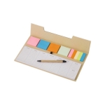 Haftnotizenset mit farbigen Post-It und Wochenplaner für Organisation farbe braun vierte Ansicht