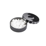 Metalldose mit zuckerfreien Minzbonbons als Giveaway bedrucken farbe schwarz 41603.75