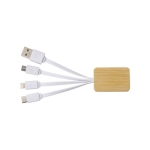 3-in-1 Ladekabel mit Mikro-USB-, Typ C- und Lightning-Stecker farbe weiß erste Ansicht