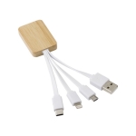 3-in-1 Ladekabel mit Mikro-USB-, Typ C- und Lightning-Stecker farbe weiß vierte Ansicht