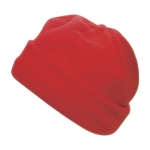 Beanie aus Polyester-Fleece als Werbeartikel zum Verschenken farbe rot erste Ansicht