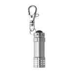 Aluminium Schlüsselanhänger mit 3 LED-Taschenlampen und Karabiner farbe silber 41603.75