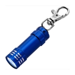 Aluminium Schlüsselanhänger mit 3 LED-Taschenlampen und Karabiner farbe köngisblau 41603.75