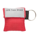 CPR-Maske für die Wiederbeatmung im Polyester-Beutel mit Schlüsselring farbe rot 41603.75