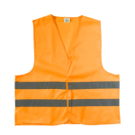 Bedruckbare Sicherheitsweste aus Polyester mit Reflektor-Streifen, M farbe neonorange