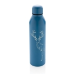 Recycelte Stahlflasche im Designer-Look als Werbeartikel, 500 ml farbe blau