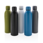 Recycelte Stahlflasche im Designer-Look als Werbeartikel, 500 ml farbe blau Ansicht in verschiedenen Farben