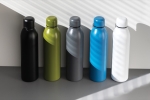 Recycelte Stahlflasche im Designer-Look als Werbeartikel, 500 ml farbe blau Ansicht mit Box