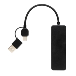 USB Hub aus 100% recyceltem ABS-Kunststoff als Werbeartikel farbe schwarz zweite Ansicht