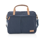 Laptoptasche aus recyceltem Canvas im natürlichen Design, 15,6” farbe blau zweite Ansicht