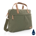 Laptoptasche aus recyceltem Canvas im natürlichen Design, 15,6” farbe grün zweite Ansicht