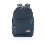 Laptop-Rucksack im Vintage-Stil aus recyceltem Canvas, 14” farbe blau zweite Ansicht