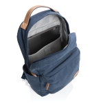 Laptop-Rucksack im Vintage-Stil aus recyceltem Canvas, 14” farbe blau fünfte Ansicht