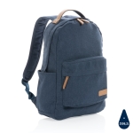 Laptop-Rucksack im Vintage-Stil aus recyceltem Canvas, 14” farbe blau sechste Ansicht