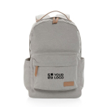 Laptop-Rucksack im Vintage-Stil aus recyceltem Canvas, 14” farbe grau Ansicht mit Druckbereich