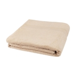 Weiches Duschhandtuch aus Baumwolle mit Logo, 100 x 180 cm, 450 g/m2 farbe beige