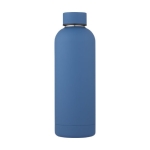 Thermosflasche aus Edelstahl mit matter Oberfläche, 500 ml farbe blau zweite Vorderansicht