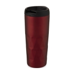 Thermosbecher mit geometrischem Design mit Deckel bedrucken, 450 ml farbe rot