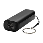 Powerbank in verschiedenen Farben mit Schlüsselring, 1.200 mAh farbe schwarz