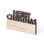 Magnet aus Holz mit dem Schriftzug Merry Christmas farbe natürliche farbe zweite Ansicht