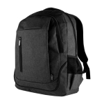 RPET-Laptoprucksack mit USB-Anschluss und mehreren Fächern farbe schwarz erste Ansicht