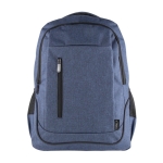 RPET-Laptoprucksack mit USB-Anschluss und mehreren Fächern farbe blau Detailbild 2